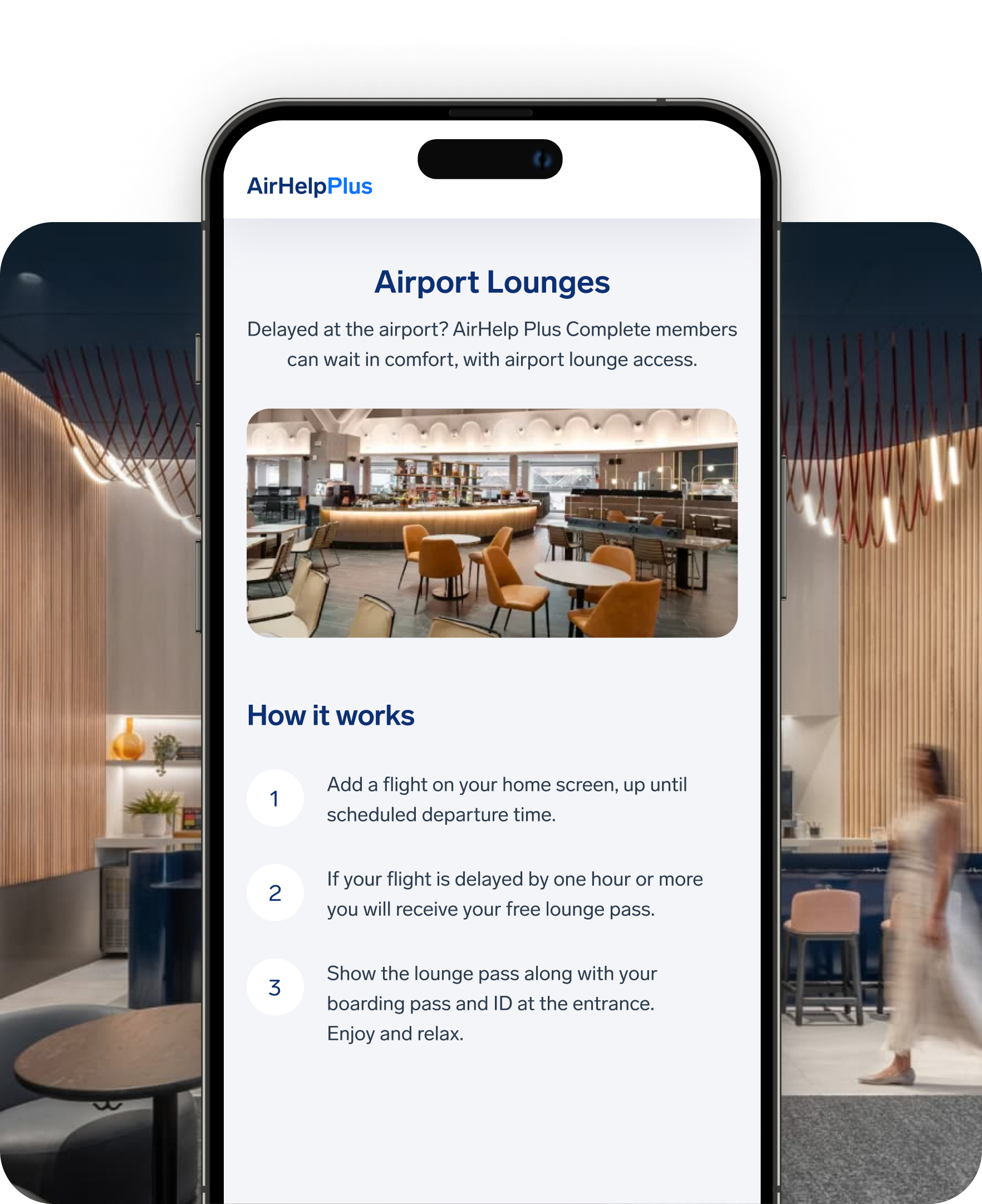 AirHelp Plus airport lounge access