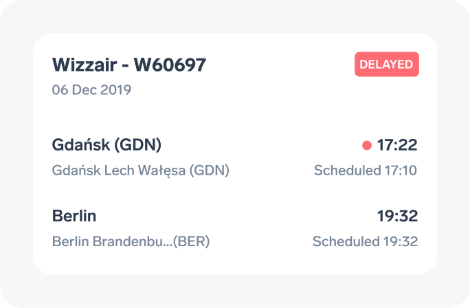 Flight delay notification threshold settings